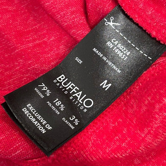EUC David Bitton Buffalo Red Hearts Sweater - Picture 7 of 8